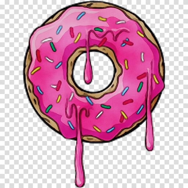 Cartoon Drawing Donuts T-shirt Animation, Watercolor, Paint, Wet Ink, Cartoon, Tshirt, Pink, Doughnut transparent background PNG clipart