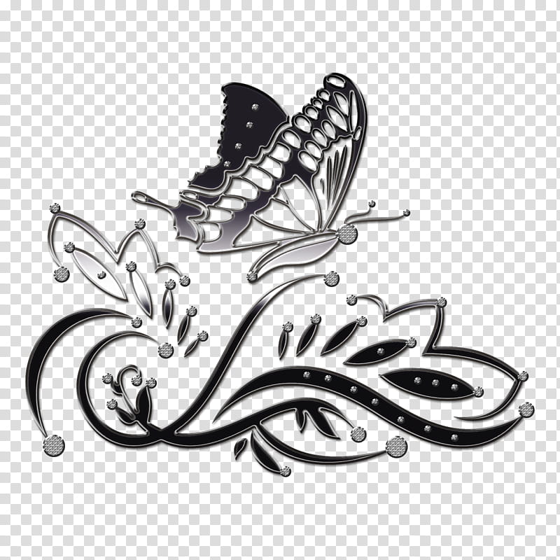 Graceful decorative embellishm, silver butterfly graphic transparent background PNG clipart