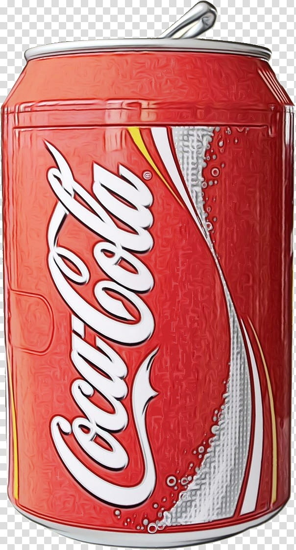 Coca-cola, Watercolor, Paint, Wet Ink, Beverage Can, Cocacola, Tin Can, Aluminum Can transparent background PNG clipart