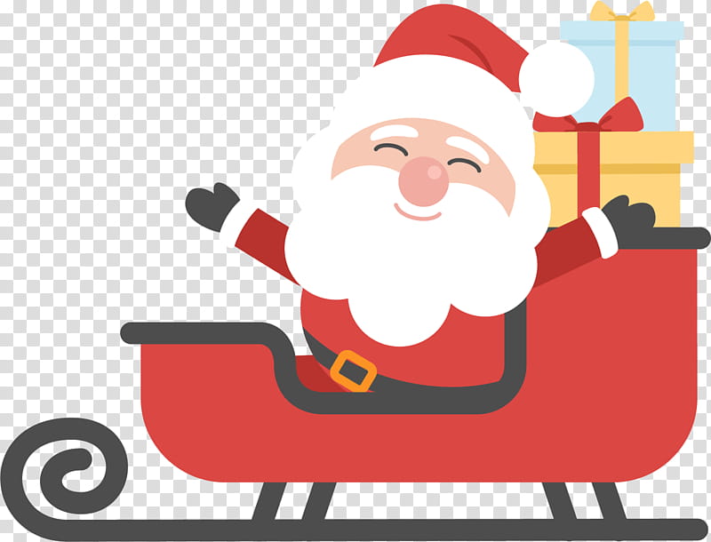 Christmas Gift, Santa Claus, Reindeer, Sled, Christmas Day, Sticker, Santa Clauss Reindeer, Santas Slay transparent background PNG clipart