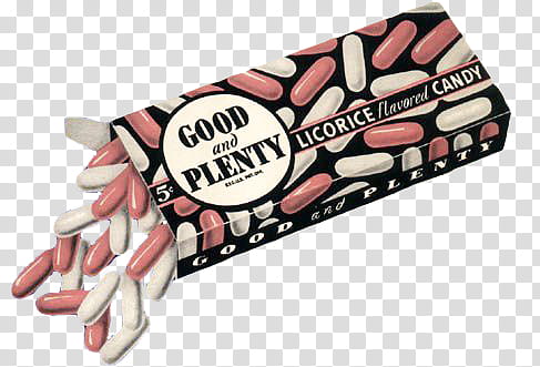, Good and Plenty Licorice flavored candy box transparent background PNG clipart