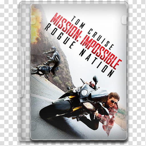 Movie Icon Mega , Mission Impossible, Rogue Nation, Mission Impossible Rogue Nation starring Tom Cruise DVD case transparent background PNG clipart