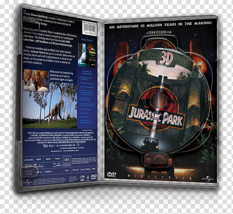 DvD Case Icon Special , Jurassic Park DvD Case Open v. transparent background PNG clipart