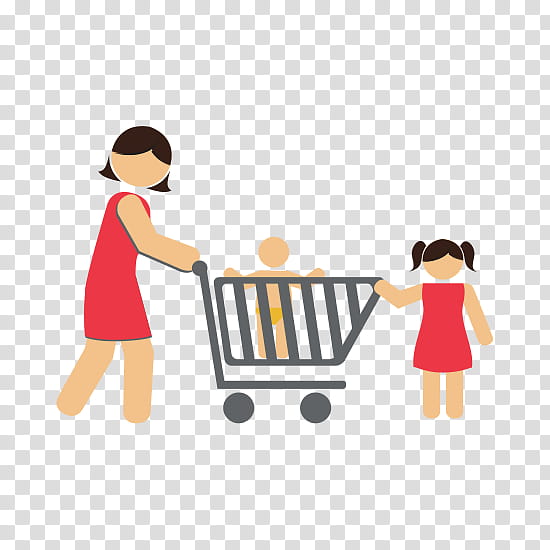 Family Shopping, Mother, Child, Childrens Clothing, Shopping Cart, Cartoon, Vehicle, Baby Products transparent background PNG clipart
