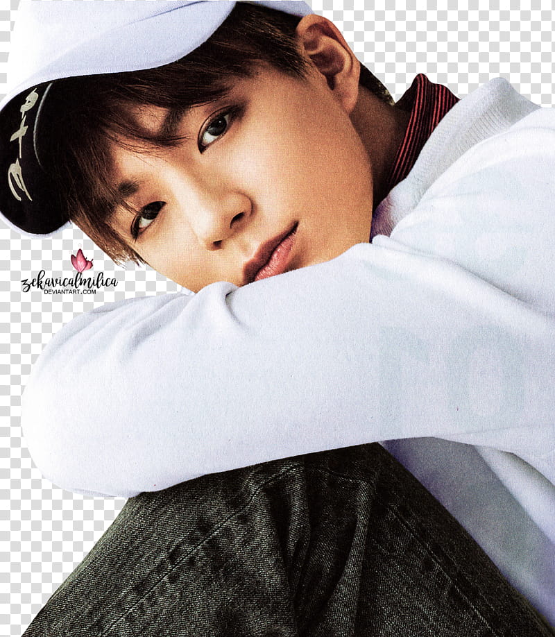 NCT Jeno  Season Greetings, man wearing white sports cap transparent background PNG clipart