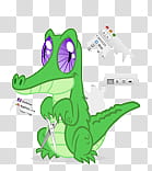 My Little Pony Icons, Gummie, green crocodile with purple eyes character illustration transparent background PNG clipart