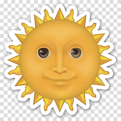 EMOJI STICKER , smiling sun art transparent background PNG clipart