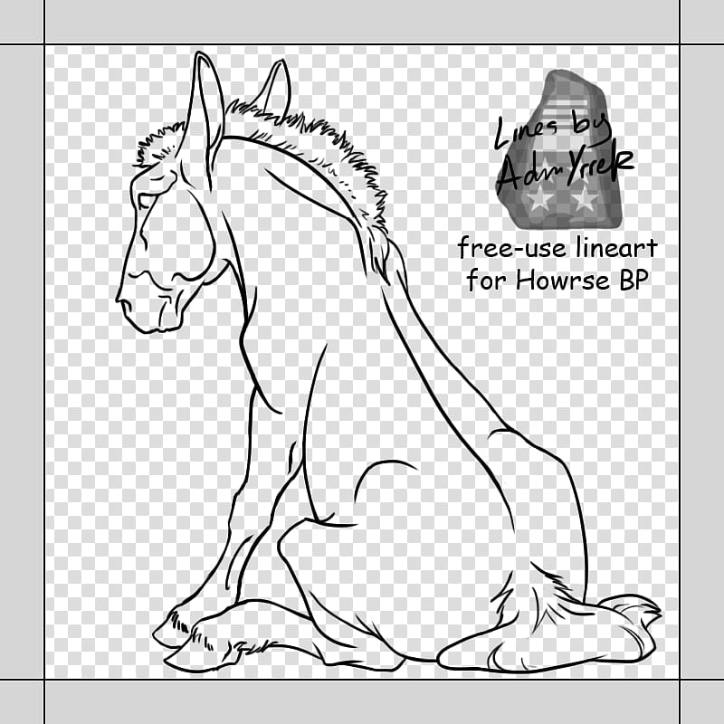 Free Use BP Line Art Mule transparent background PNG clipart