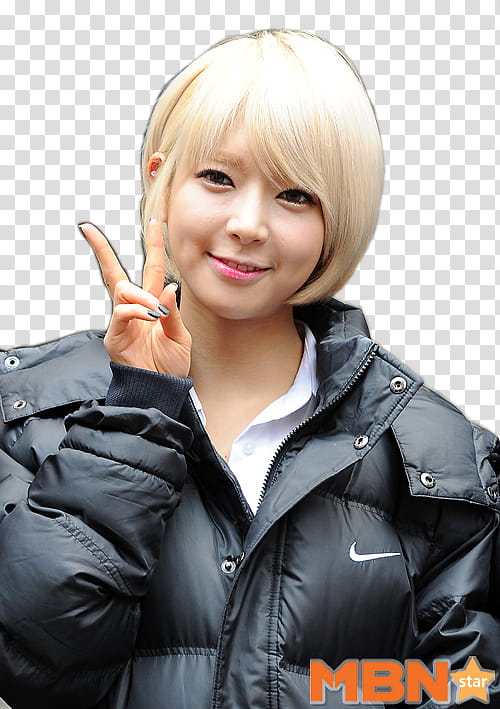 AOA, woman wearing black Nike zip-up jacket transparent background PNG clipart