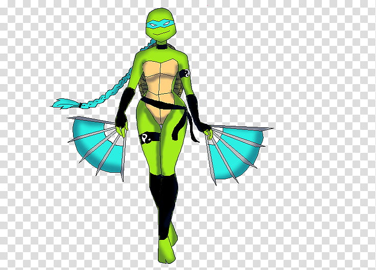Venus de Milo, TMNT  ver., girl with green turtle costume anime character illustration transparent background PNG clipart