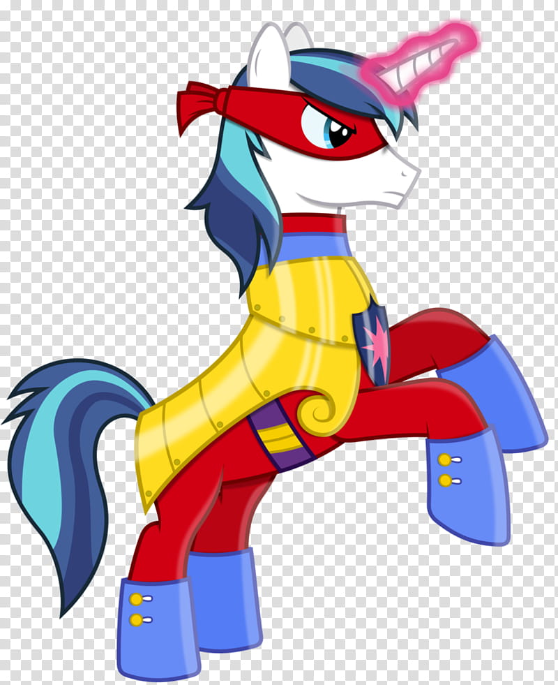 Shining Armour as a Power Pony, multicolored unicorn illustration transparent background PNG clipart