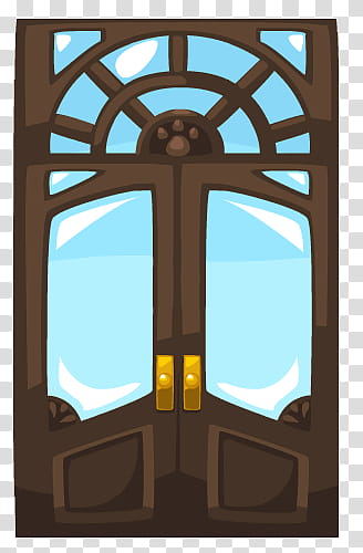 brown and blue door illustration transparent background PNG clipart