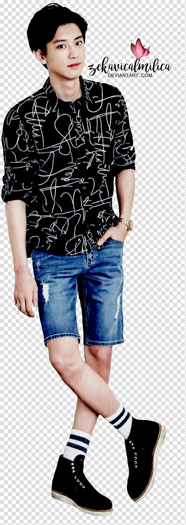 Chanyeol  Season Greetings, man with left hand in pocket transparent background PNG clipart