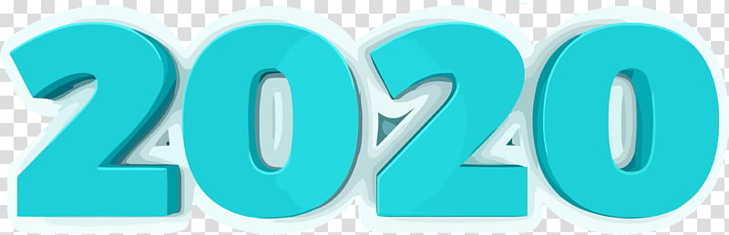 happy new year 2020 new years 2020 2020, Turquoise, Aqua transparent background PNG clipart