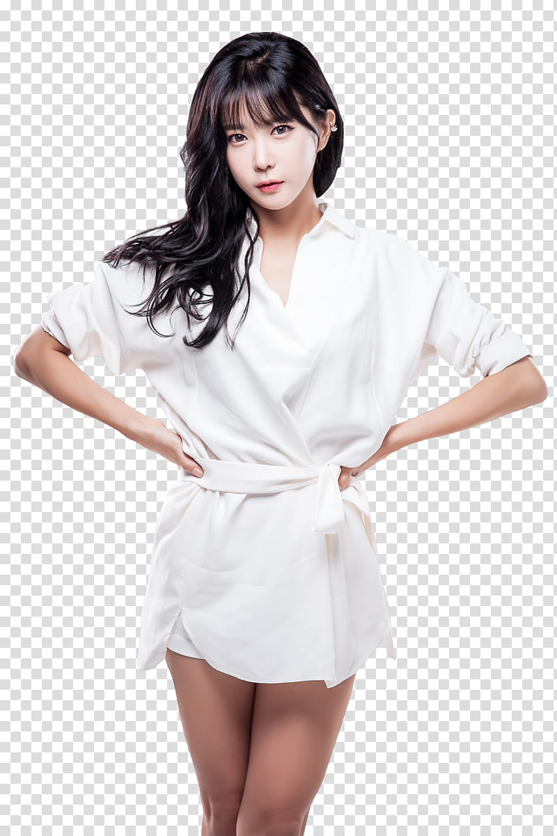 HEO YOON MI, woman in white long-sleeved dress transparent background PNG clipart