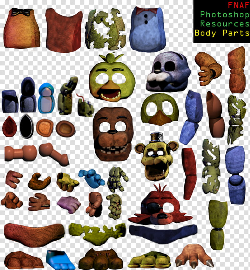 FNAF shop Resources FINAL UPDATE Body Parts, assorted-color Halloween collage lot transparent background PNG clipart