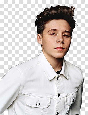 Brooklyn Beckham, man wearing white collared button-up top transparent background PNG clipart