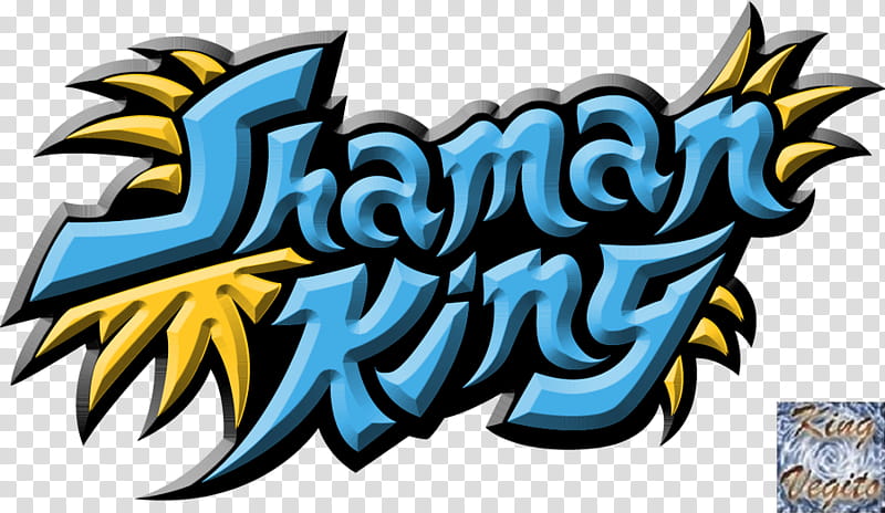 Shaman king logo, blue Shaman King text transparent background PNG clipart