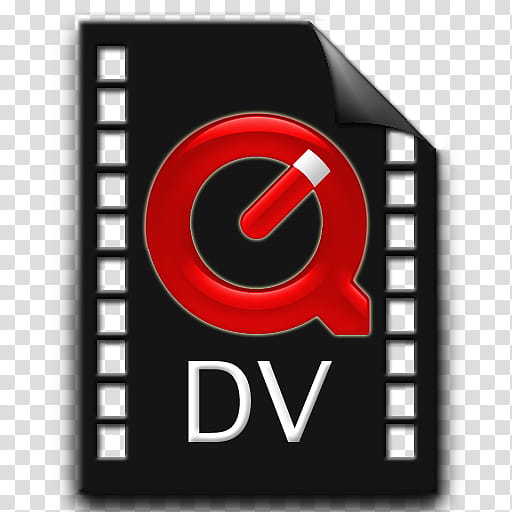 Icons Red Black Video Files, Movie-DV, QuickTime icon transparent background PNG clipart
