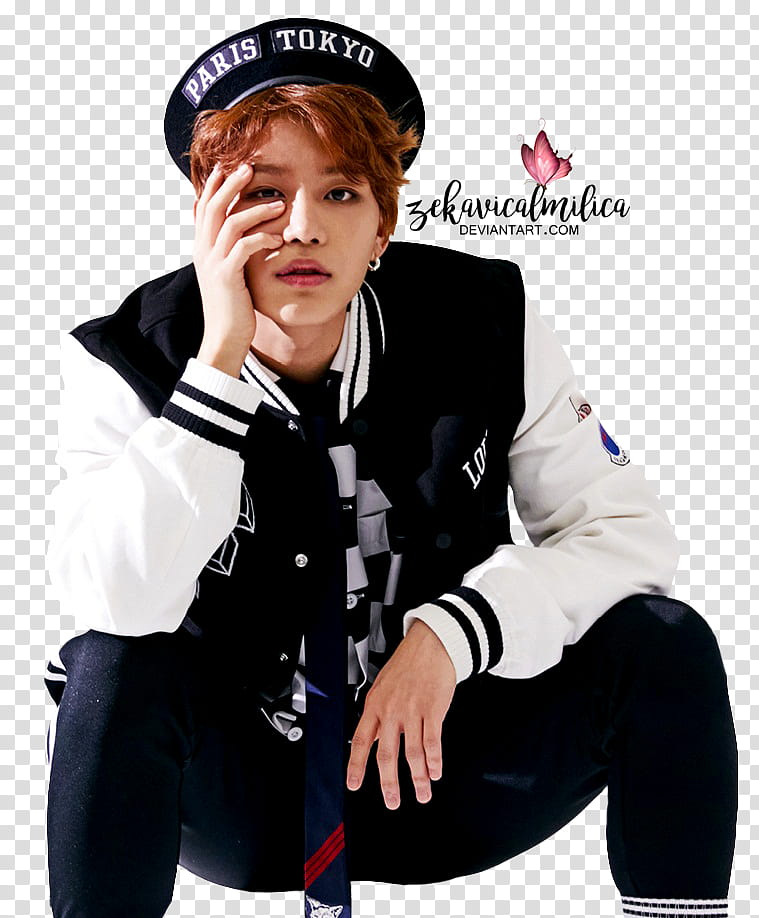 NCT  Taeil Cherry Bomb, man in black and white jacket transparent background PNG clipart