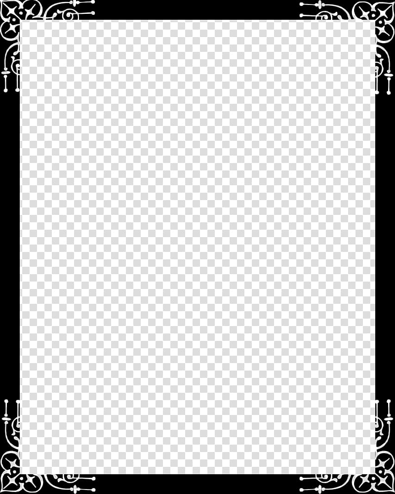 black and white frame transparent background PNG clipart