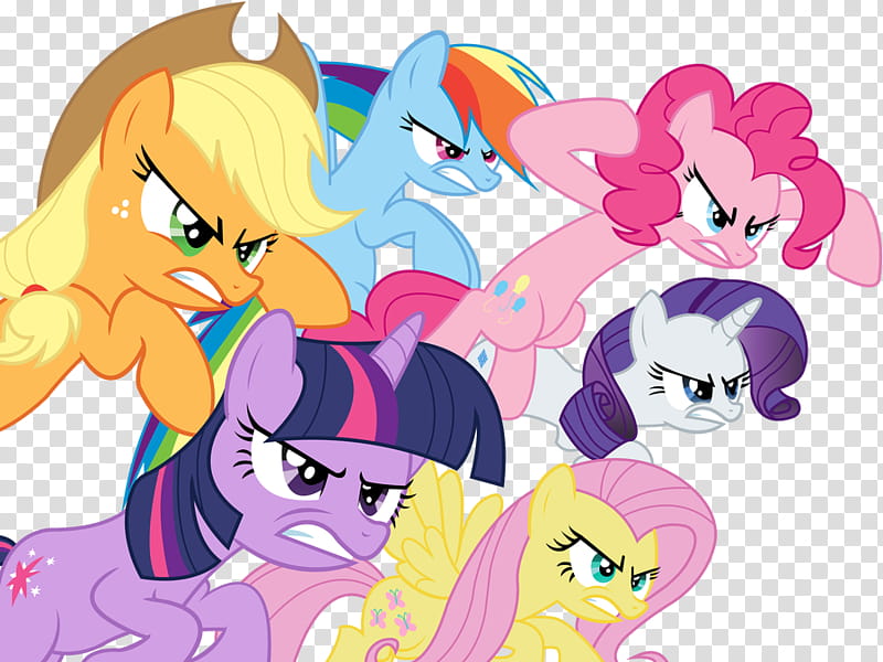 Mane , angry, assorted My Little Pony characters illustration transparent background PNG clipart