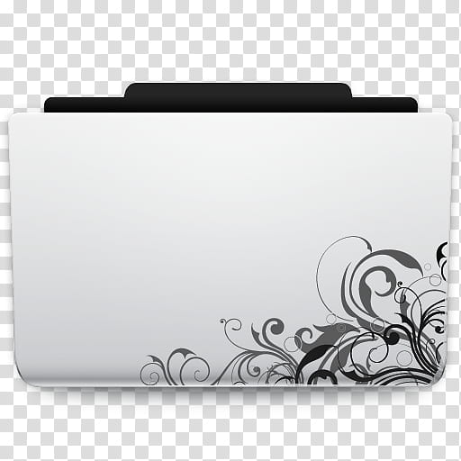Sonetto Icons and Extras, Sonetto, rectangular white and black floral folder icon art transparent background PNG clipart