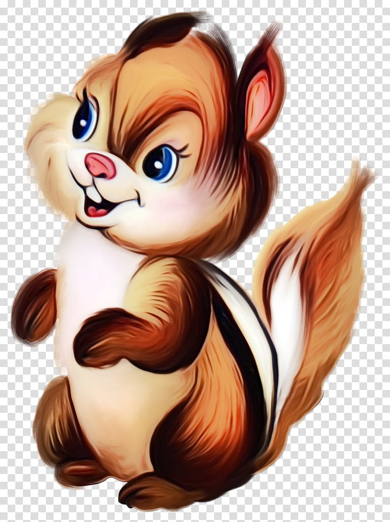 squirrel cartoon animated cartoon animation fictional character, Watercolor, Paint, Wet Ink, Eurasian Red Squirrel, Tail transparent background PNG clipart