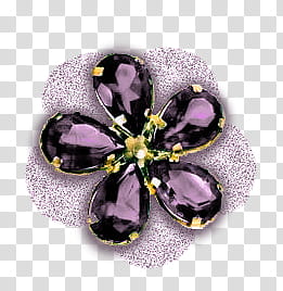 The power of the flowers, purple gemstones flower jewelry transparent background PNG clipart
