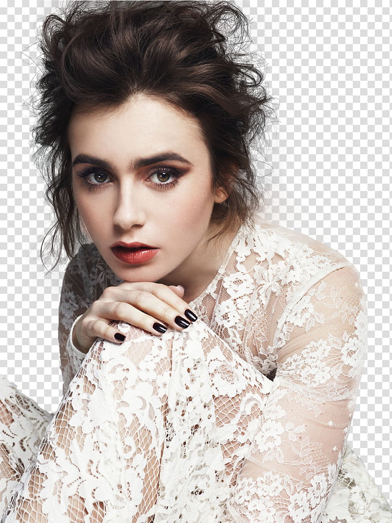 LILY COLLINS,  transparent background PNG clipart