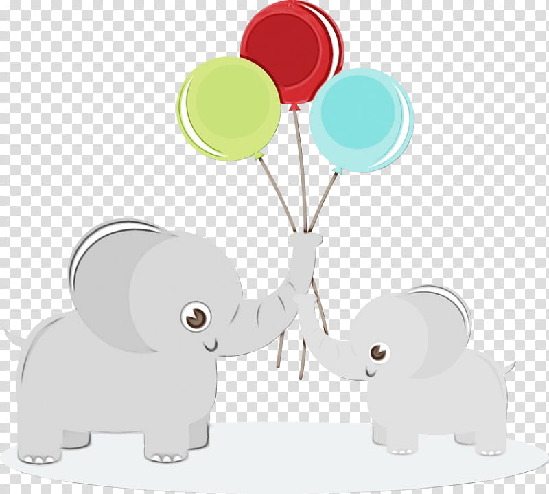 Baby Elephant, Watercolor, Paint, Wet Ink, Balloon, Cartoon, Meter, Baby Toys transparent background PNG clipart