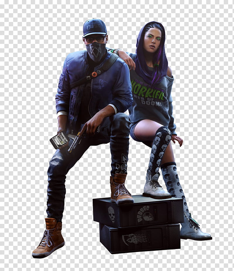 Watch Dogs  Sitara Dhawan render  ft Marcus, Watch Dogs  Marcus and Sitara standing transparent background PNG clipart