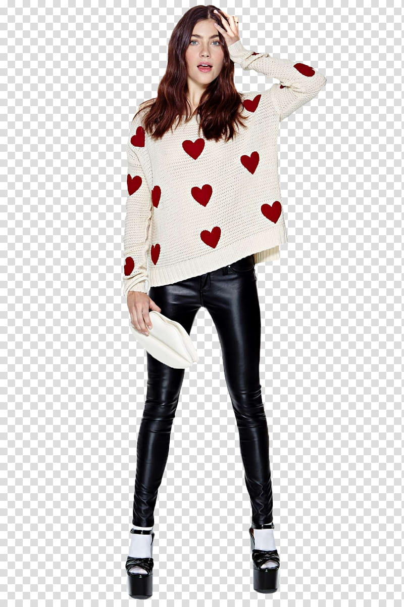 Anna Christine Speckhart , women's white and red cardigan transparent background PNG clipart