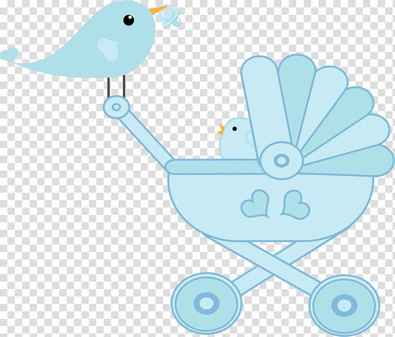 blue cartoon baby products stork, Vehicle, Bird transparent background PNG clipart