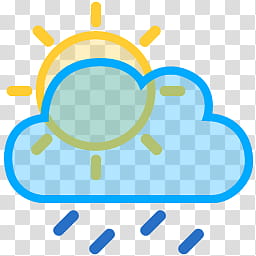 Stylish Weather Icons, sun.rays.cloud.drizzle transparent background PNG clipart