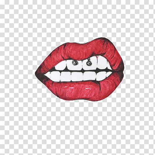 s, human mouth with piercing illustration transparent background PNG clipart