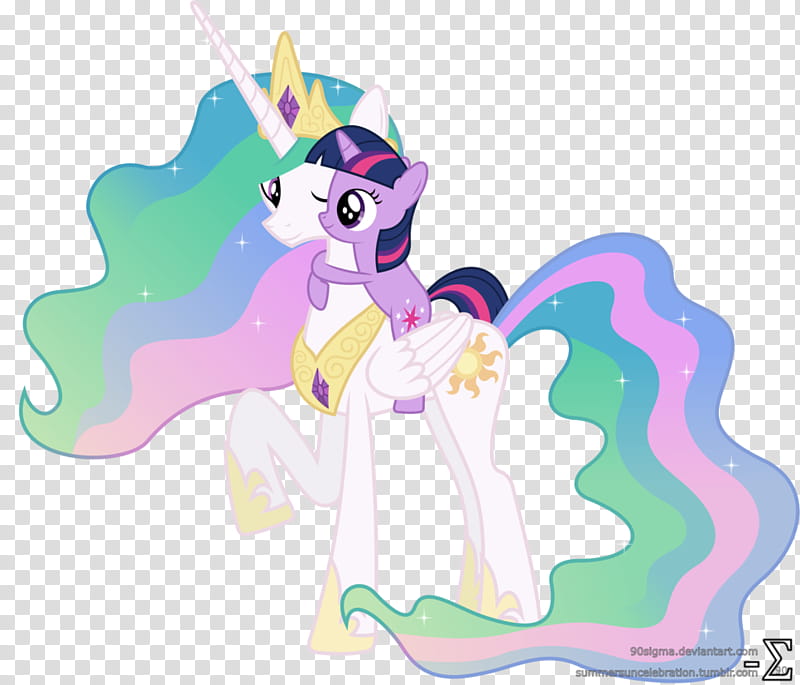 Princess Celestia and Twilight Sparkle Hugging (), animal cartoon character transparent background PNG clipart