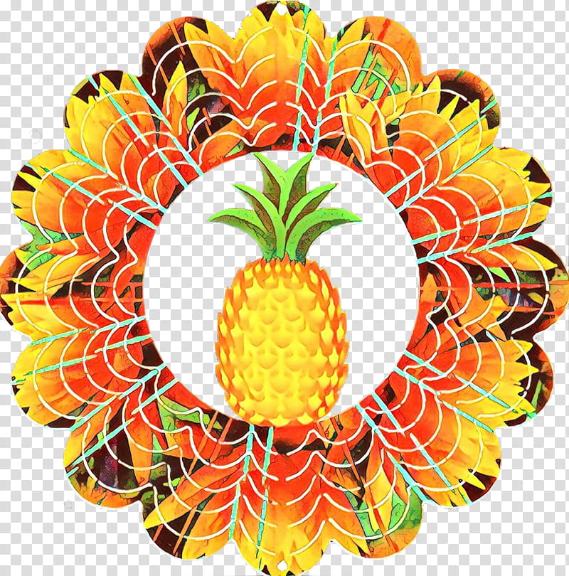 Pineapple, Cartoon, Ananas, Fruit, Orange, Plant, Food, Garnish transparent background PNG clipart