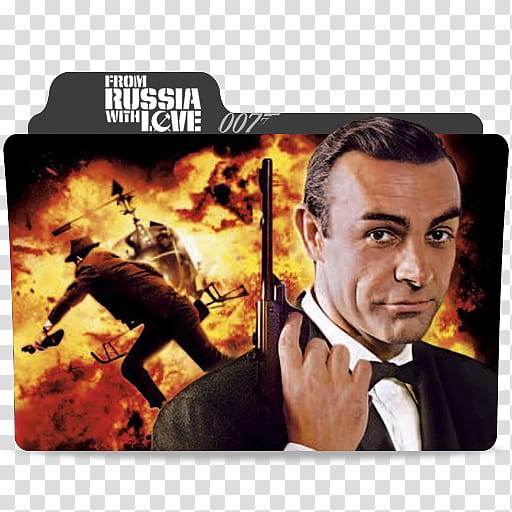 James Bond movies Sean Connery folder icons,  James Bond From Russia with Love transparent background PNG clipart