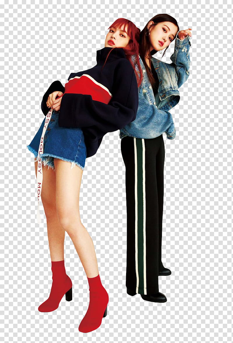 BLACKPINK NYLON JAPAN P , two women wearing jackets transparent background PNG clipart