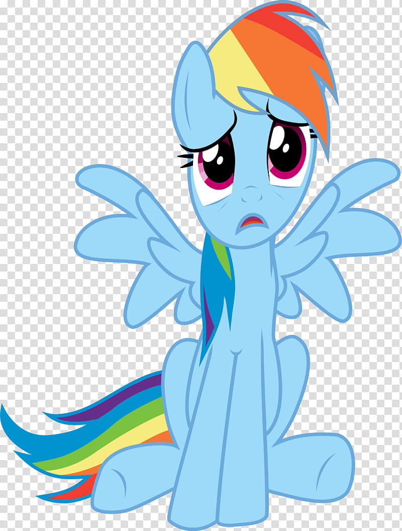 Upset Dashie is Upset, blue and multicolored unicorn anime character transparent background PNG clipart