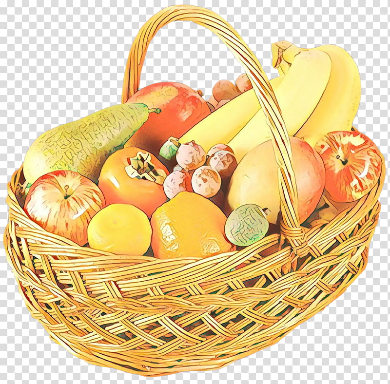 basket food gift basket wicker natural foods, Cartoon, Hamper, Fruit, Present, Vegetable, Food Group transparent background PNG clipart