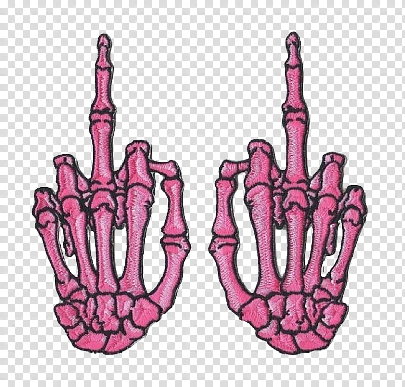 Aesthetic pink mega , pink skeleton hands illustration transparent background PNG clipart