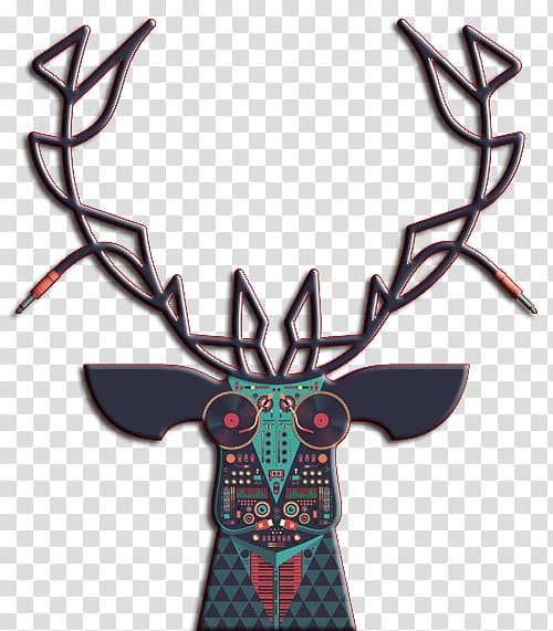 Animal s, black and green deer head illustration transparent background PNG clipart
