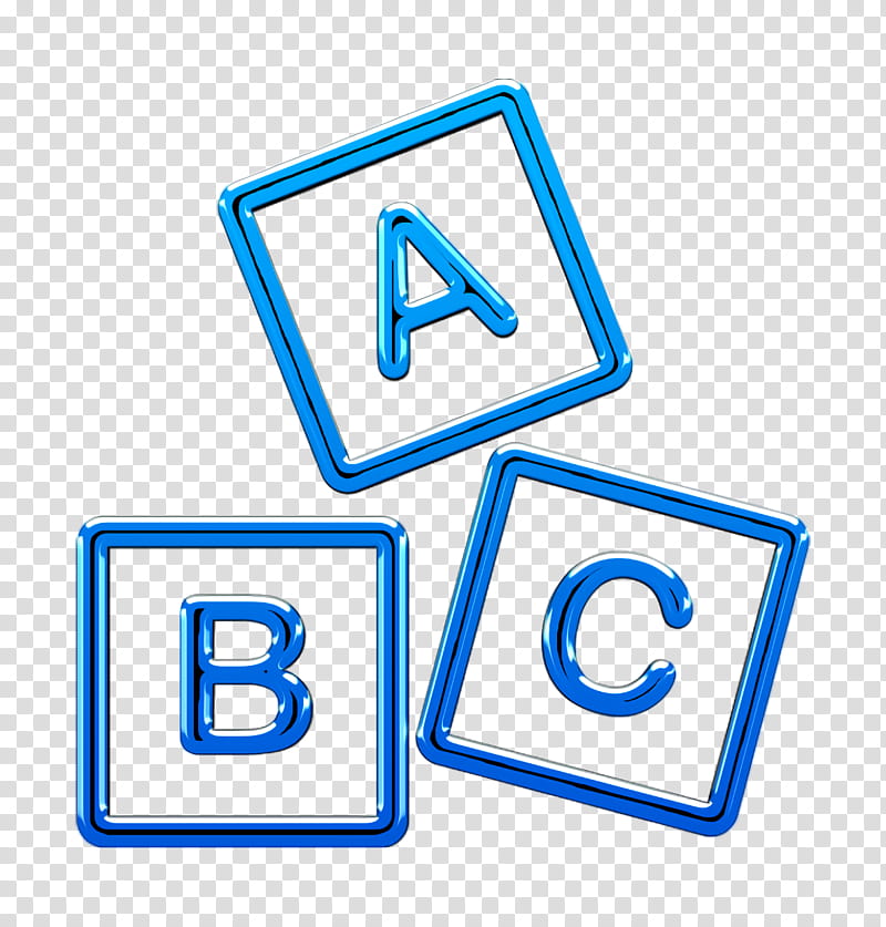 Abc block icon Baby icon Child icon, Text, Line, Electric Blue, Symbol transparent background PNG clipart