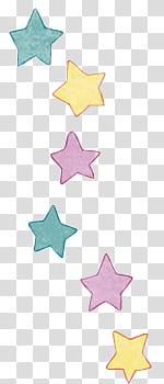 Little Stars, six star illustrations transparent background PNG clipart