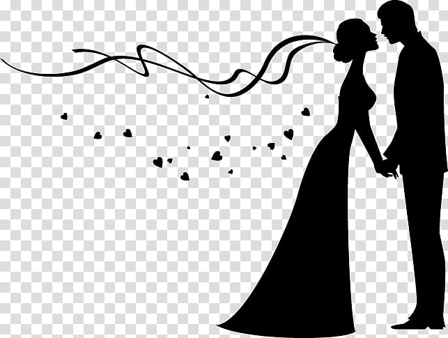 Love Black And White, Wedding Invitation, Bridegroom, Silhouette, Wedding Cake Topper, White Wedding, Bridal Shower, Wedding Dress transparent background PNG clipart