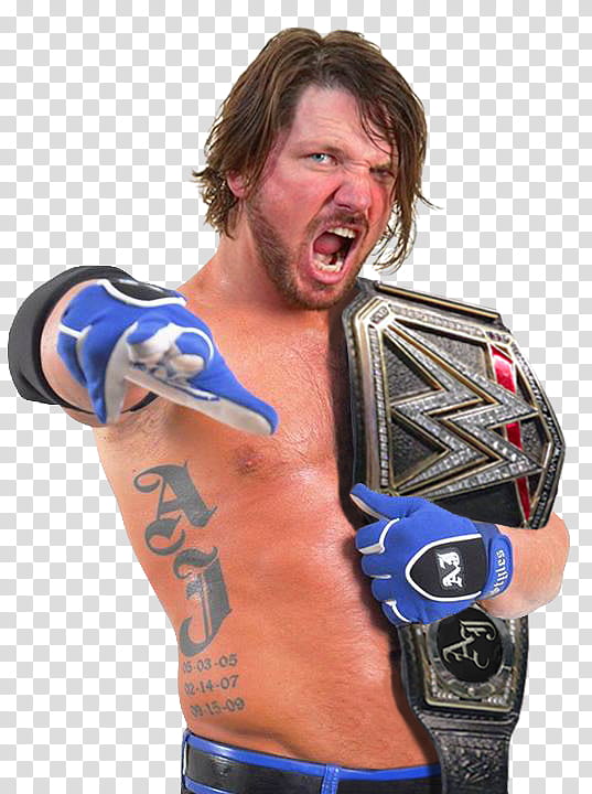 AJ Styles WWE World Heavyweight Champion transparent background PNG clipart