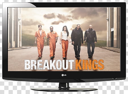 Breakout Kings TV Ico, LG flat screen television showing Breakout Kings transparent background PNG clipart