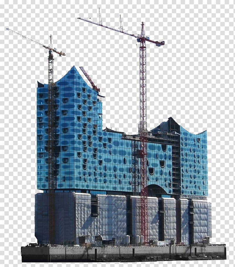 Elbphilharmonie Construction Site, blue and gray building illustration transparent background PNG clipart